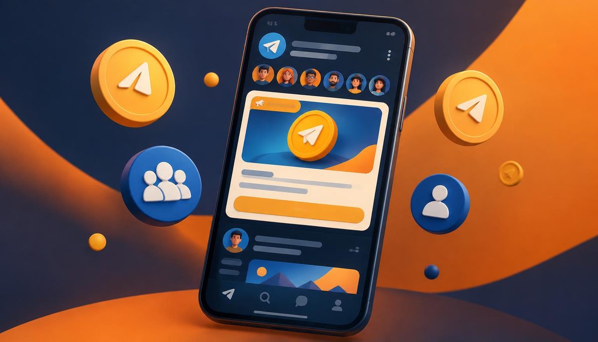 Telegram channel feed with a sponsored post and coins — monetizing a Telegram channel